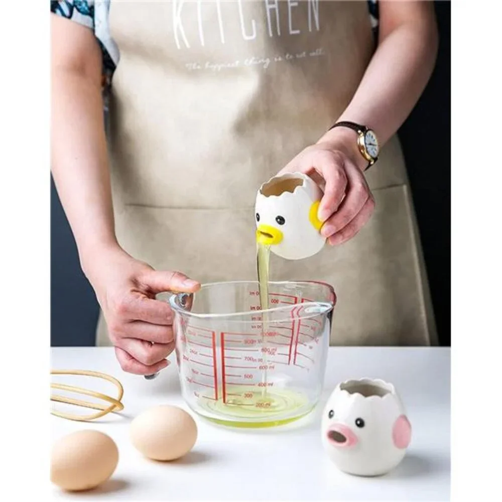 Cute Egg Separator Ceramics Egg Yolk White Separator Kitchen Gadget Ceramic